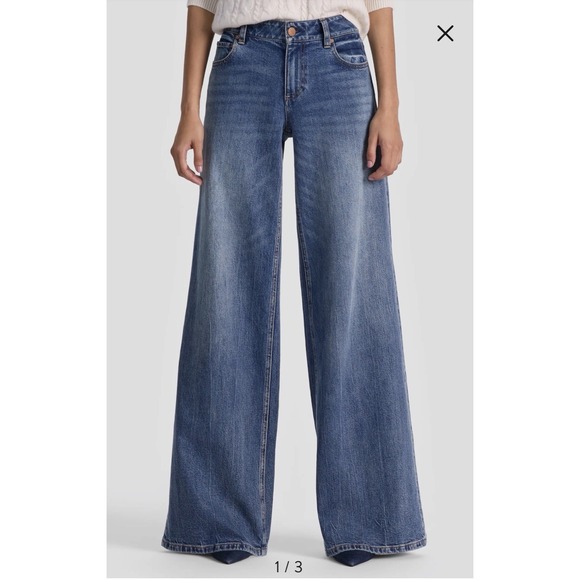 Alice + Olivia Denim - Alice + Olivia Chic Wide-Leg Jeans color Brooklyn Blue size 26 retail $330